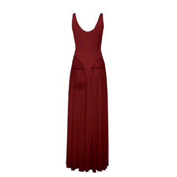 Autumn 2025 New Sexy Dress Famous Style Temperament Holiday Body Mesh Dress A Swing Dress DJPT